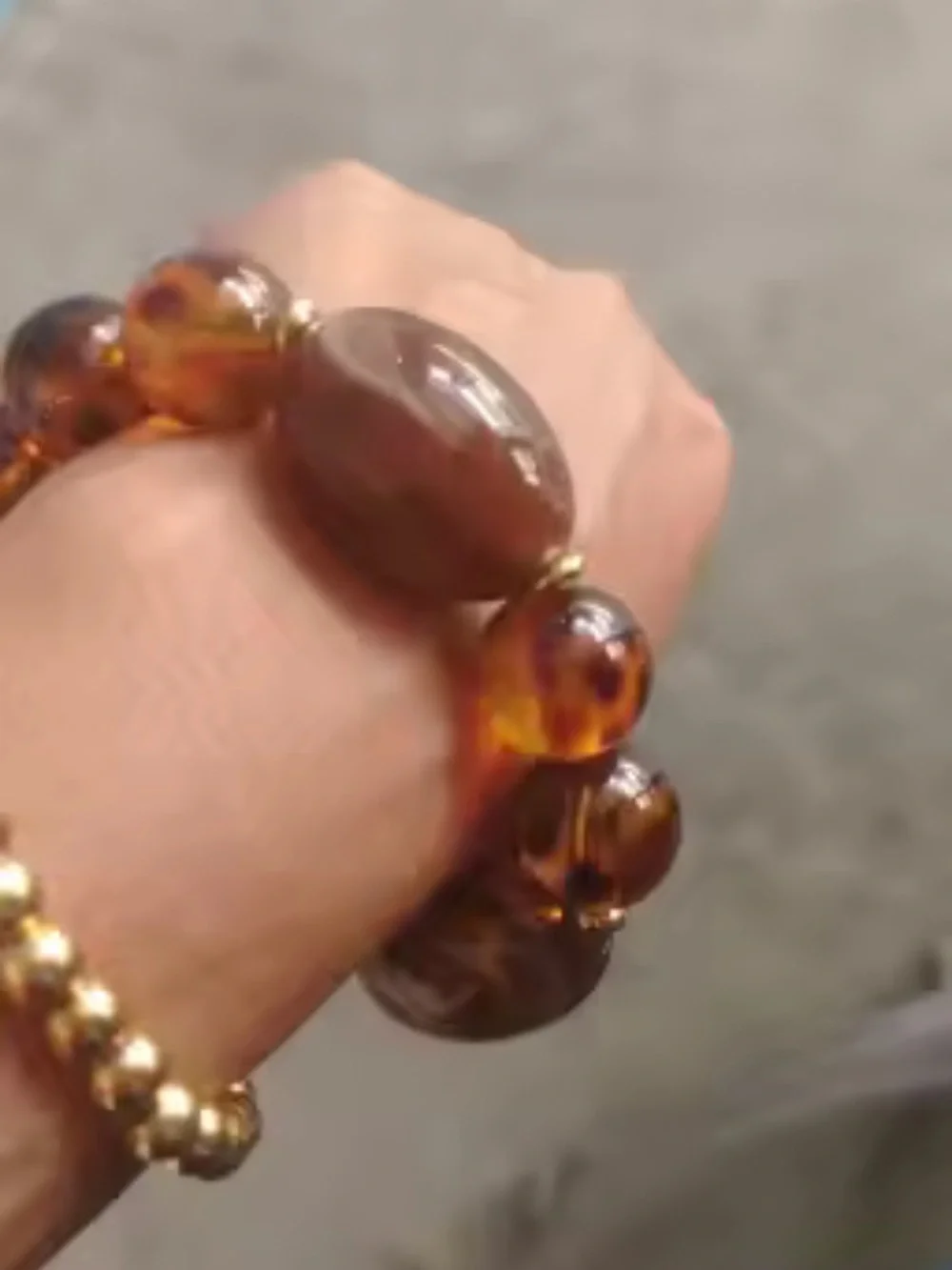 Amber Beaded Stretch Bracelet